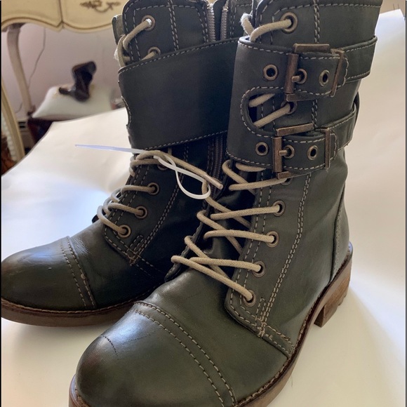 Call It Spring Shoes - Call It Spring Army Green Combat Style Boots